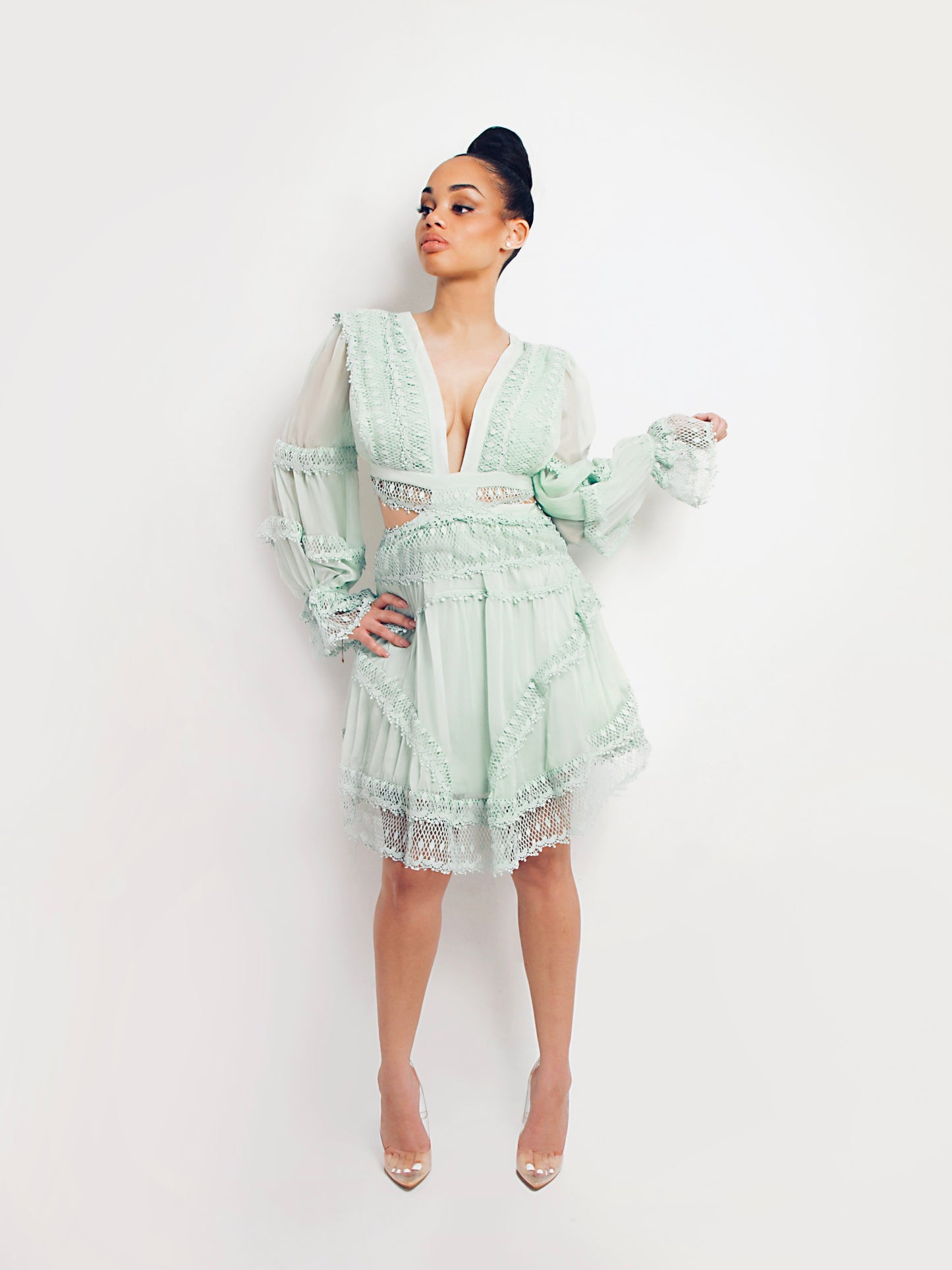 Dark mint dress